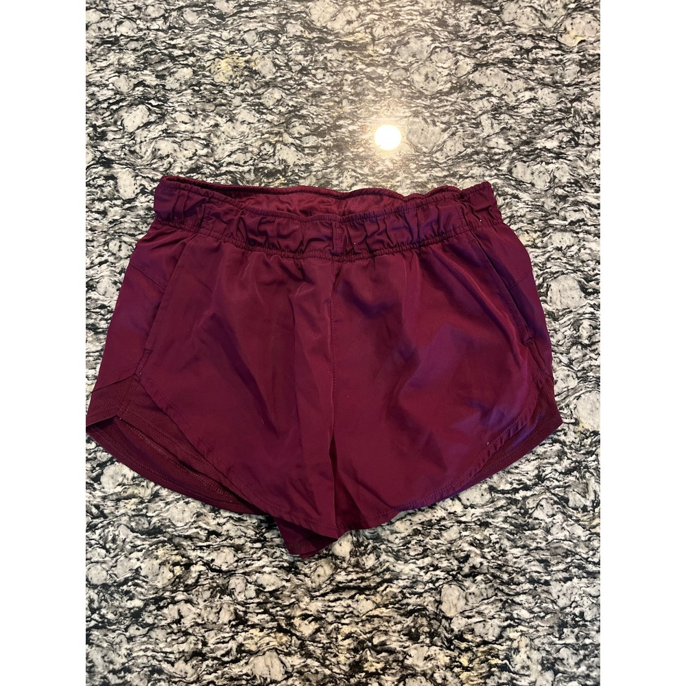 Athletic Works Womens Running Shorts Maroon Burgundy Size S 4-6 Activewear 3in